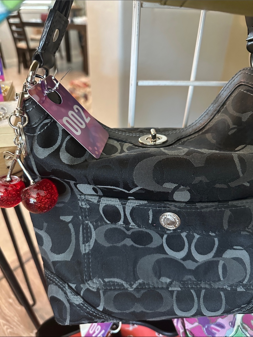 Coach Chelsey Optic 2007 Black and Gray Signature Hobo Bag - Picture 2 of 12